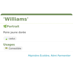 Fiche descriptive de Williams