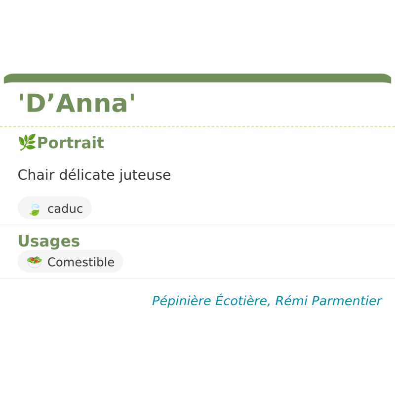 Fiche descriptive de DAnna