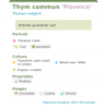Fiche descriptive de Thym commun Provence