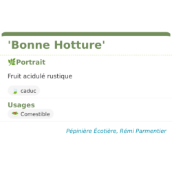 Fiche descriptive de Bonne Hotture