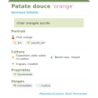 Fiche descriptive de Patate douce orange